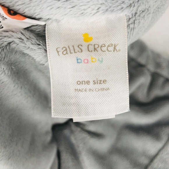 Falls Creek Baby Lovey Elephant Gray White Rattle Security Infant Blanket - Picture 5 of 5